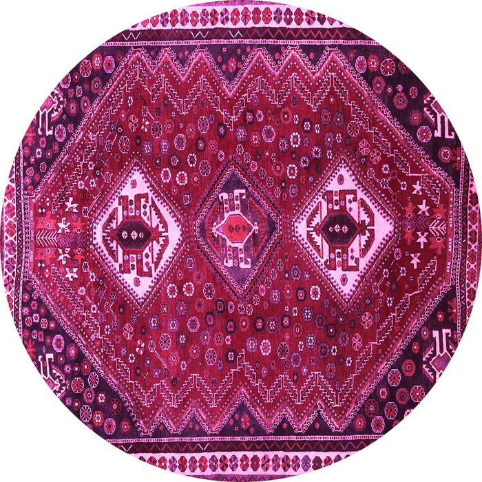 Round Persian Pink Traditional Rug, tr870pnk