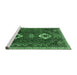 Sideview of Machine Washable Persian Emerald Green Traditional Area Rugs, wshtr870emgrn