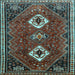 Square Persian Light Blue Traditional Rug, tr870lblu