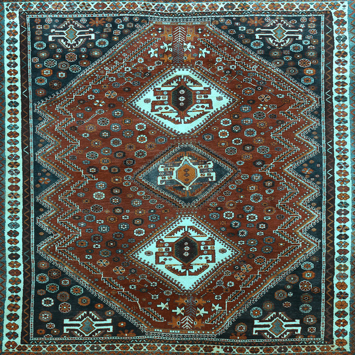 Square Machine Washable Persian Light Blue Traditional Rug, wshtr870lblu