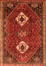 Serging Thickness of Machine Washable Persian Orange Traditional Area Rugs, wshtr870org