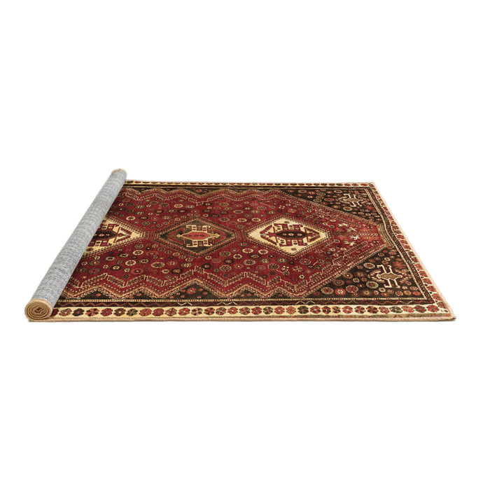 Sideview of Machine Washable Persian Brown Traditional Rug, wshtr870brn