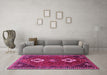 Machine Washable Persian Pink Traditional Rug in a Living Room, wshtr870pnk