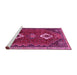 Sideview of Machine Washable Persian Pink Traditional Rug, wshtr870pnk