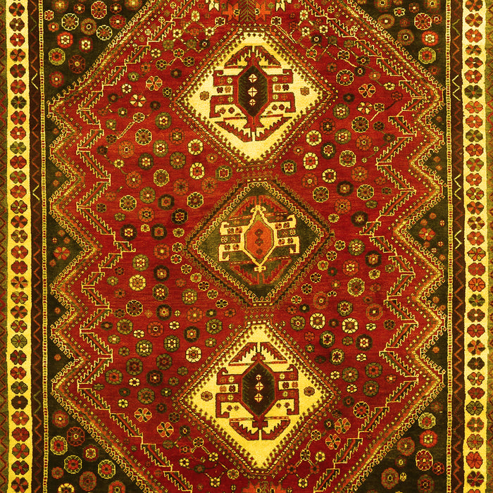 Machine Washable Persian Yellow Traditional Rug, wshtr870yw