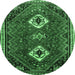 Round Persian Emerald Green Traditional Rug, tr870emgrn