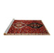 Sideview of Machine Washable Traditional Tomato Red Rug, wshtr871