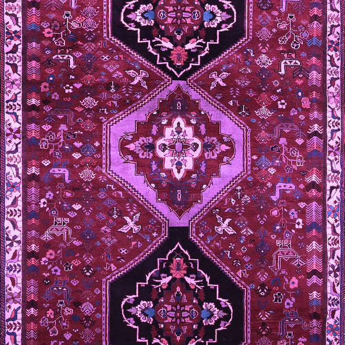 Machine Washable Persian Purple Traditional Area Rugs, wshtr871pur