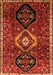 Serging Thickness of Machine Washable Persian Orange Traditional Area Rugs, wshtr871org