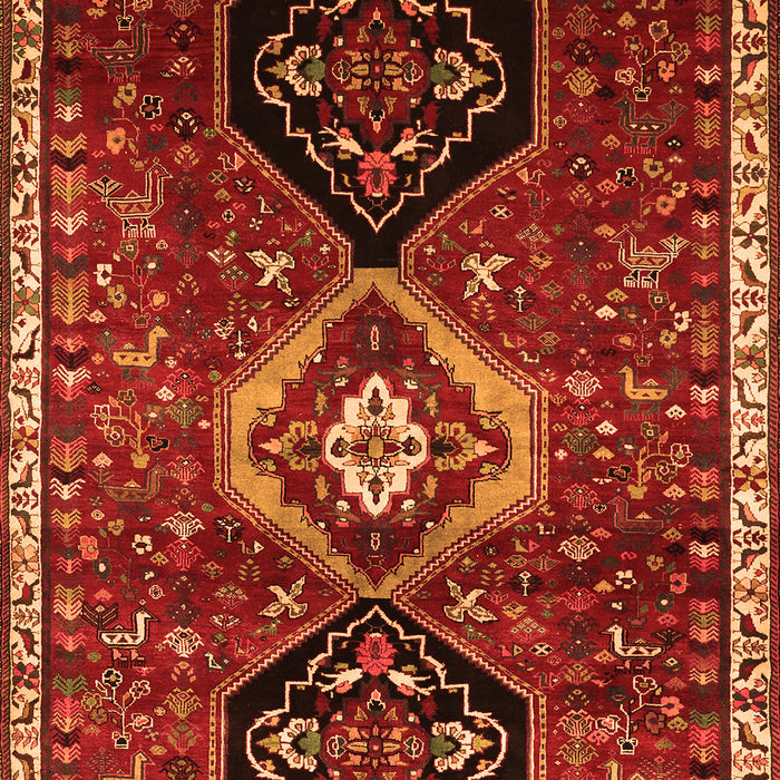 Serging Thickness of Machine Washable Persian Orange Traditional Area Rugs, wshtr871org
