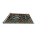 Sideview of Machine Washable Persian Light Blue Traditional Rug, wshtr871lblu