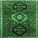 Square Machine Washable Persian Emerald Green Traditional Area Rugs, wshtr871emgrn