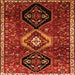 Round Machine Washable Persian Orange Traditional Area Rugs, wshtr871org