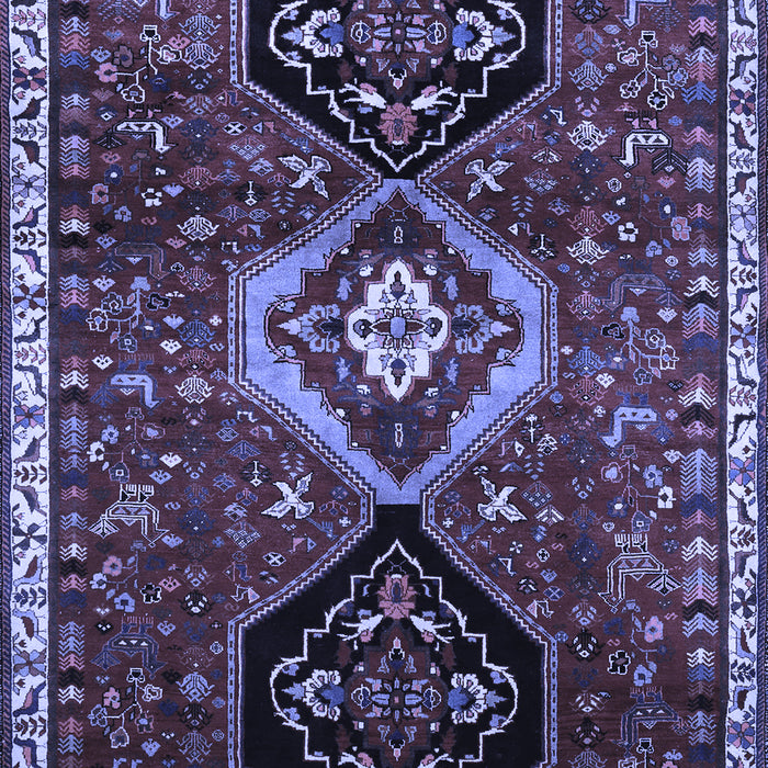 Machine Washable Persian Blue Traditional Rug, wshtr871blu
