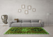 Machine Washable Persian Green Traditional Area Rugs in a Living Room,, wshtr871grn