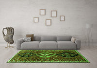 Machine Washable Persian Green Traditional Rug, wshtr871grn