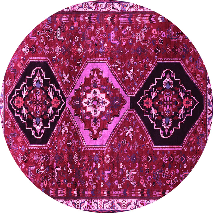 Round Persian Pink Traditional Rug, tr871pnk