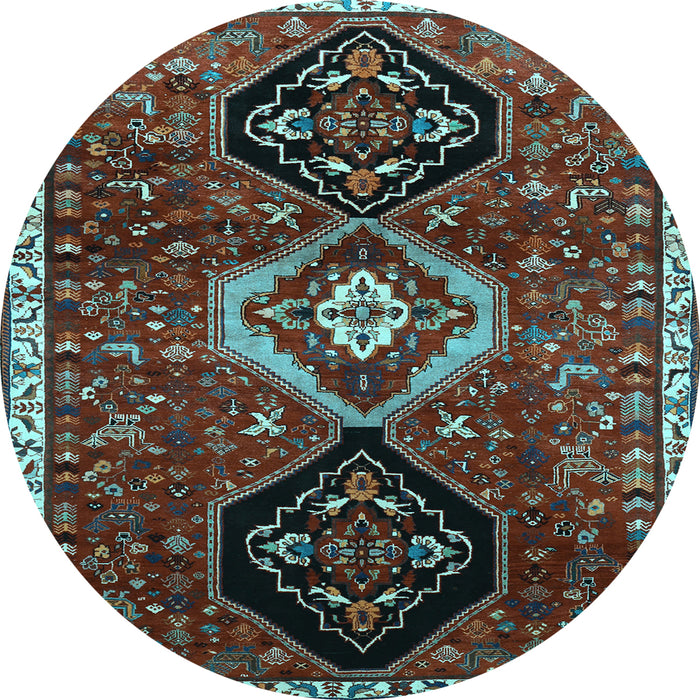 Round Persian Light Blue Traditional Rug, tr871lblu