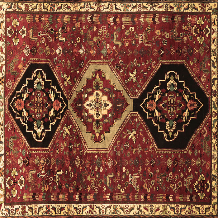 Square Persian Brown Traditional Rug, tr871brn