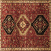 Square Persian Brown Traditional Rug, tr871brn