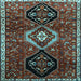 Square Machine Washable Persian Light Blue Traditional Rug, wshtr871lblu