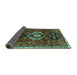Sideview of Persian Turquoise Traditional Rug, tr871turq