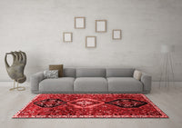 Machine Washable Persian Red Traditional Rug, wshtr871red