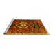 Sideview of Machine Washable Persian Yellow Traditional Rug, wshtr871yw