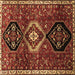 Square Machine Washable Persian Brown Traditional Rug, wshtr871brn