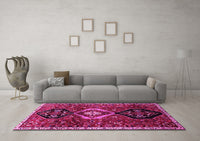 Machine Washable Persian Pink Traditional Rug, wshtr871pnk