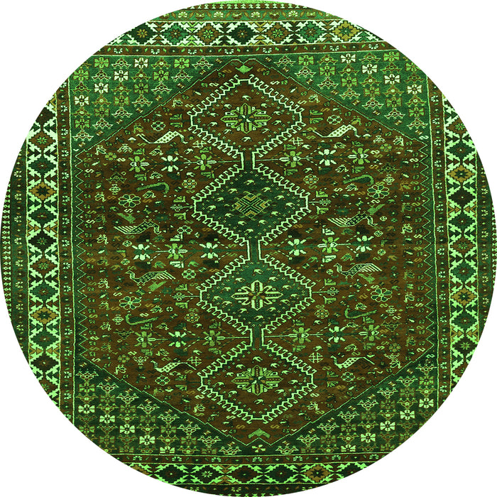 Square Persian Green Traditional Rug, tr872grn