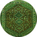 Square Persian Green Traditional Rug, tr872grn