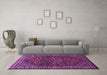 Machine Washable Persian Purple Traditional Area Rugs in a Living Room, wshtr872pur