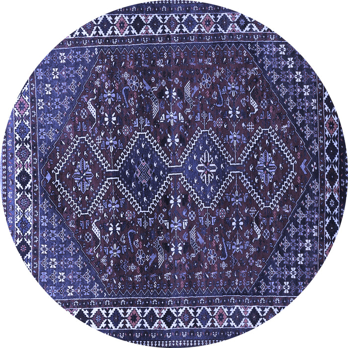 Round Persian Blue Traditional Rug, tr872blu