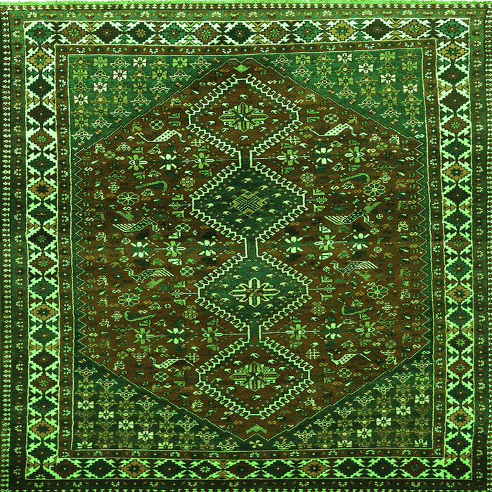 Serging Thickness of Persian Green Traditional Rug, tr872grn