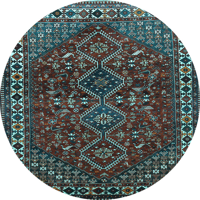 Round Persian Light Blue Traditional Rug, tr872lblu