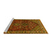 Sideview of Machine Washable Persian Yellow Traditional Rug, wshtr872yw