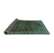 Sideview of Persian Turquoise Traditional Rug, tr872turq