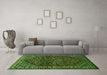 Machine Washable Persian Green Traditional Area Rugs in a Living Room,, wshtr872grn