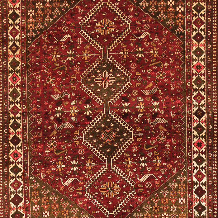 Serging Thickness of Machine Washable Persian Orange Traditional Area Rugs, wshtr872org