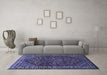 Machine Washable Persian Blue Traditional Rug in a Living Room, wshtr872blu