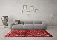 Machine Washable Persian Red Traditional Rug, wshtr872red