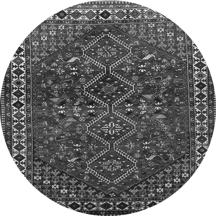 Machine Washable Persian Gray Traditional Rug, wshtr872gry