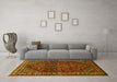 Machine Washable Persian Yellow Traditional Rug in a Living Room, wshtr872yw