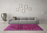 Machine Washable Persian Pink Traditional Rug, wshtr872pnk