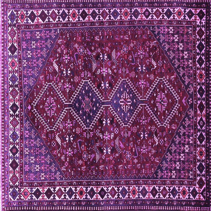 Square Machine Washable Persian Purple Traditional Area Rugs, wshtr872pur