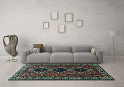 Machine Washable Persian Light Blue Traditional Rug in a Living Room, wshtr873lblu