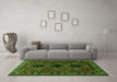 Machine Washable Persian Green Traditional Area Rugs in a Living Room,, wshtr873grn