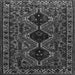 Round Machine Washable Persian Gray Traditional Rug, wshtr873gry