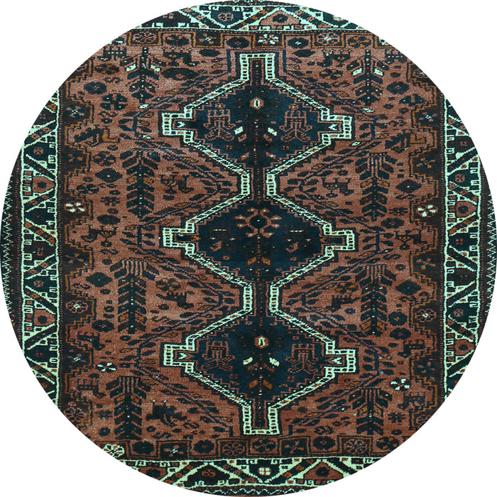 Round Machine Washable Persian Light Blue Traditional Rug, wshtr873lblu